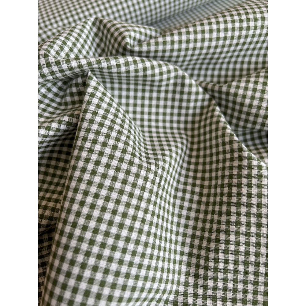Coton vichy mini carreaux vert sapin et blanc 2.7mm Qualité Oeko-tex - 8