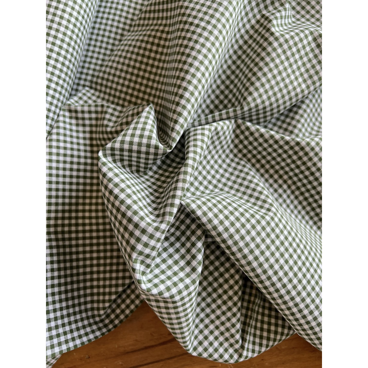 Coton vichy mini carreaux vert sapin et blanc 2.7mm Qualité Oeko-tex - 6