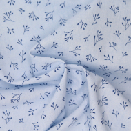 Chambray coton bleu à motifs