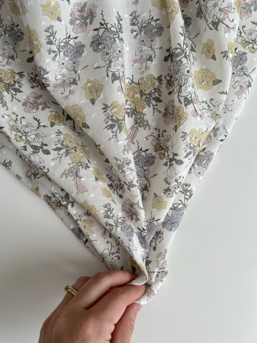 Andrea - Plumetis de coton imprimé fleuri Tissus issus de l'agriculture biologique  - 2