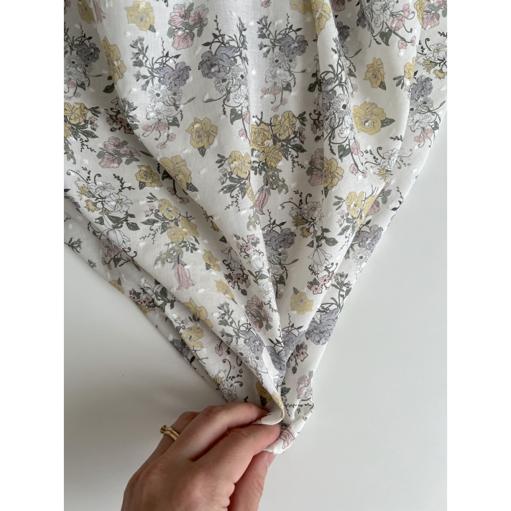 Andrea - Plumetis de coton imprimé fleuri Tissus issus de l'agriculture biologique  - 2