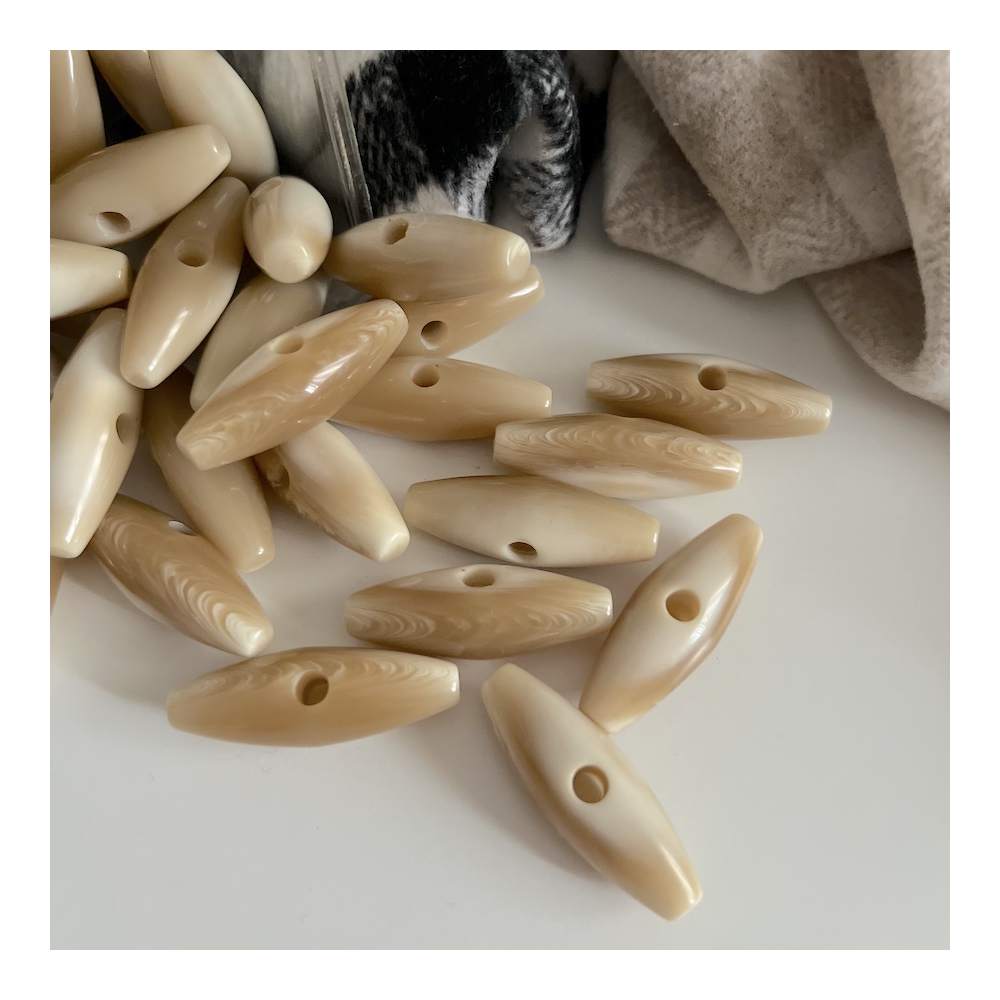 Bouton buchette vintage teintes naturelles 40mm Batikou - 1