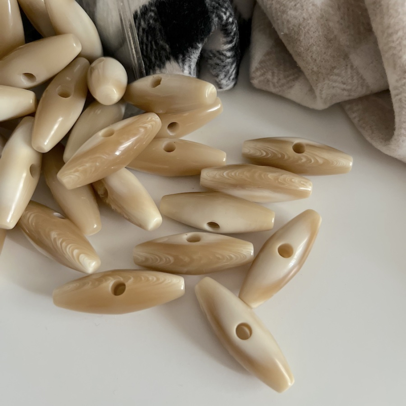 Bouton buchette vintage teintes naturelles 40mm Batikou - 1