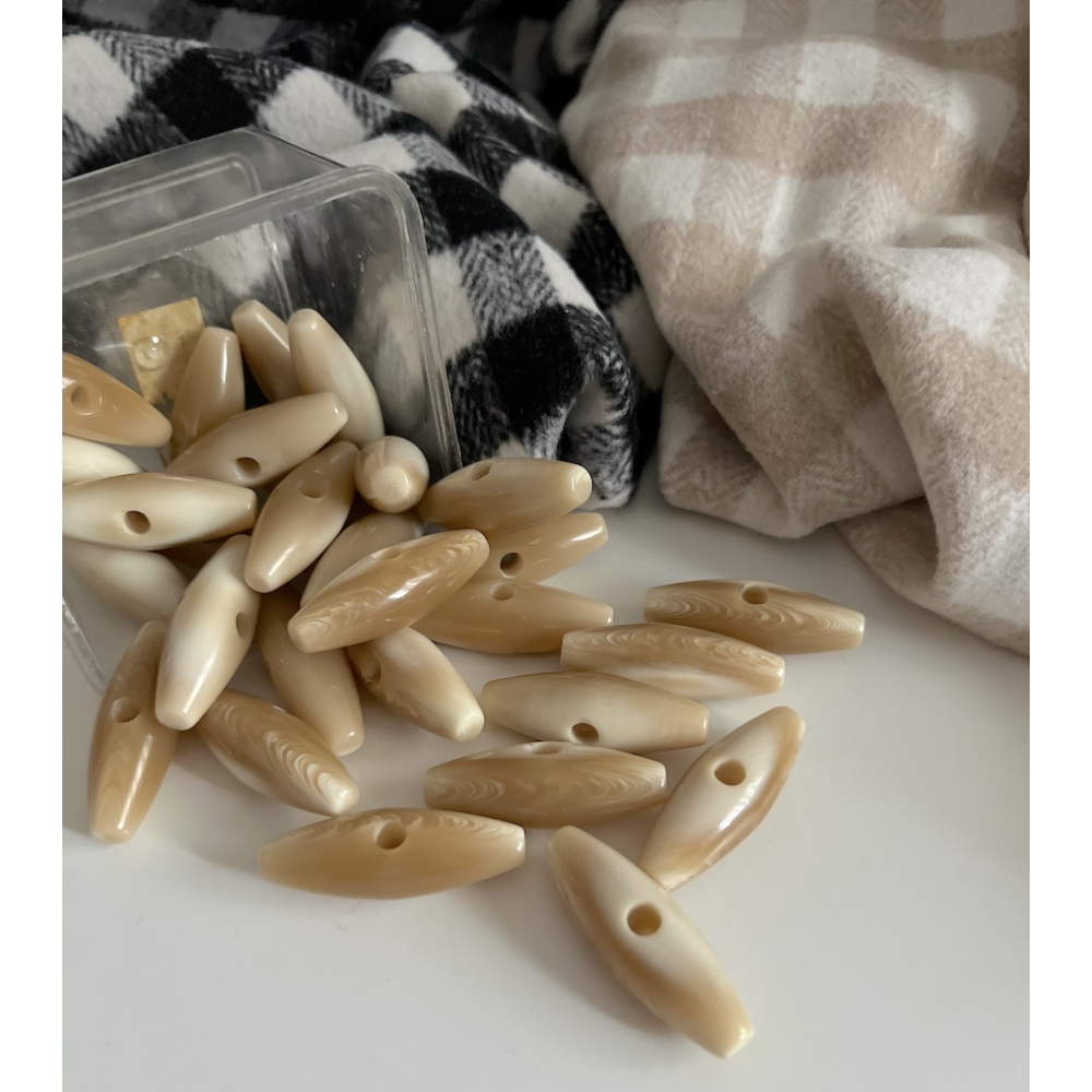 Bouton buchette vintage teintes naturelles 40mm Batikou - 3