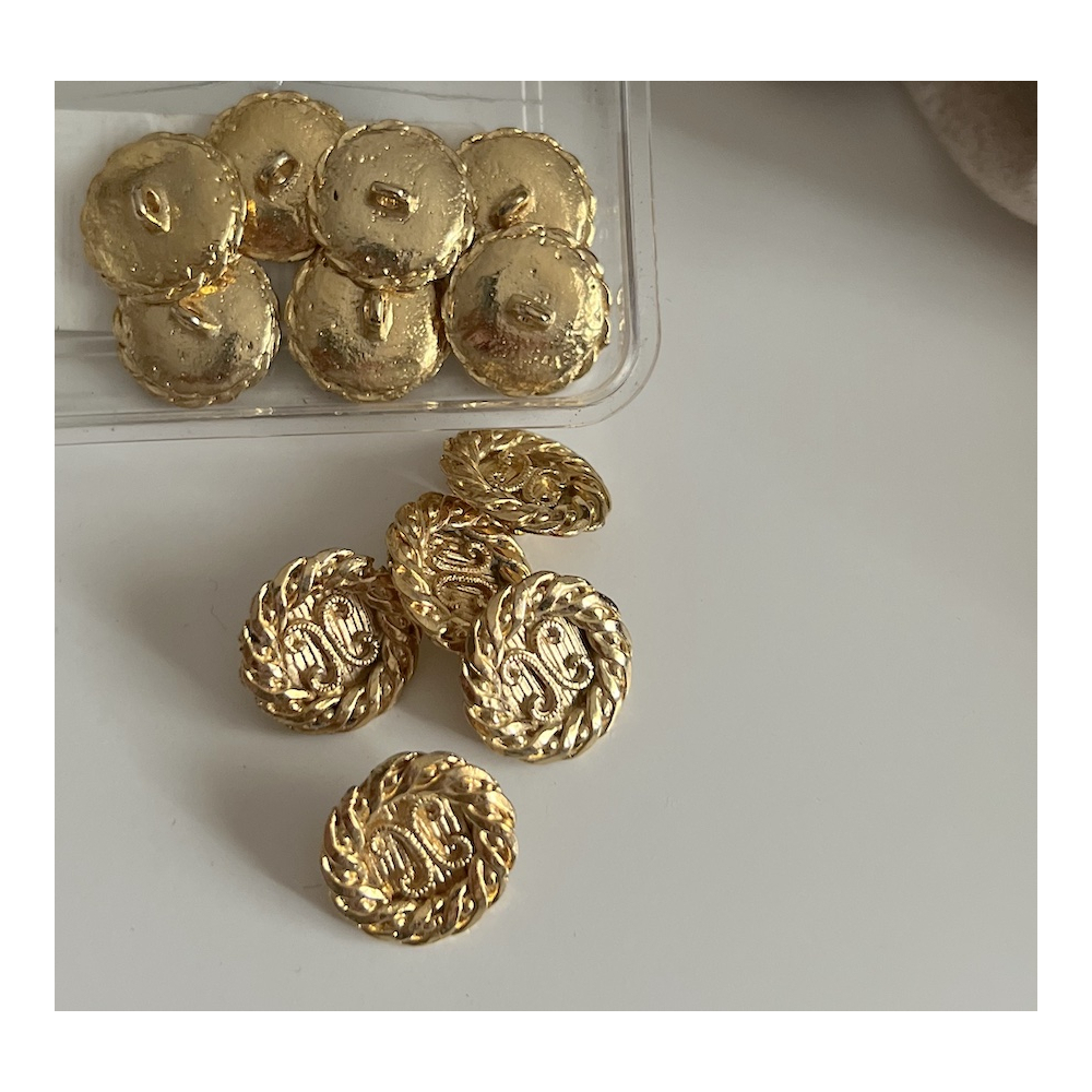 Bouton à queue vintage 18mm métal doré Batikou - 3