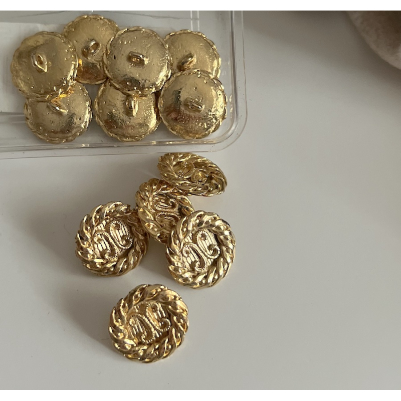 Bouton à queue vintage 18mm métal doré Batikou - 3