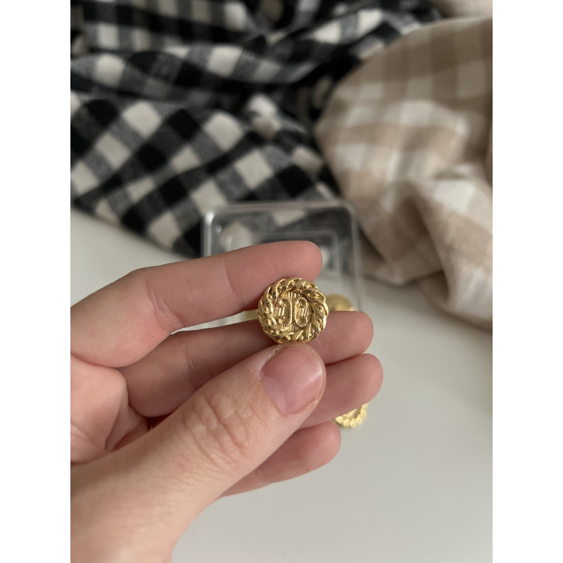 Bouton à queue vintage 18mm métal doré Batikou - 2