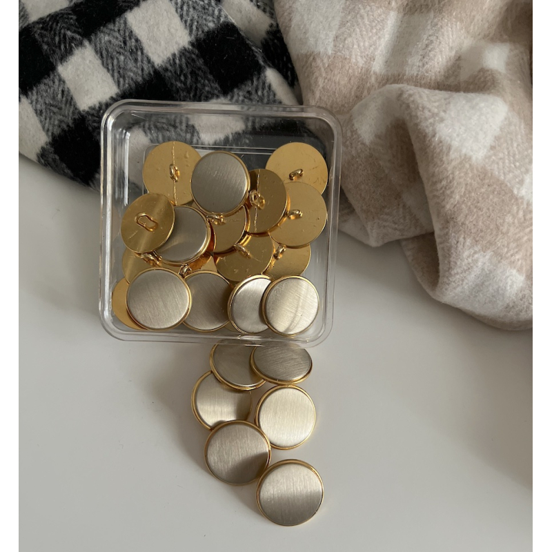 Bouton à queue vintage 22mm métal doré et chrome brossé Batikou - 4