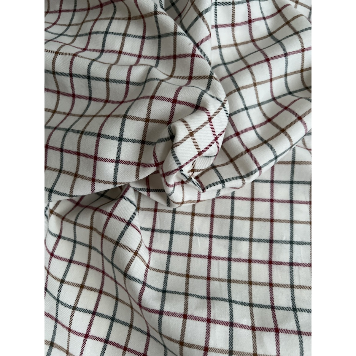 Jobias - Coton gratté organique quadrillage sapin, camel et bordeaux Batikou - 5