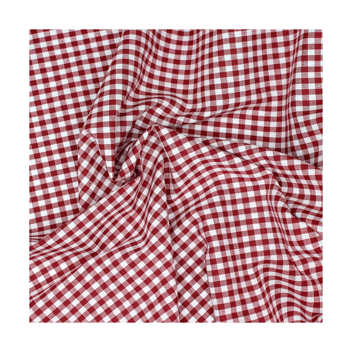 Coton vichy carreaux blanc et bordeaux 5mm Coton vichy carreaux blanc et bordeaux 5mm