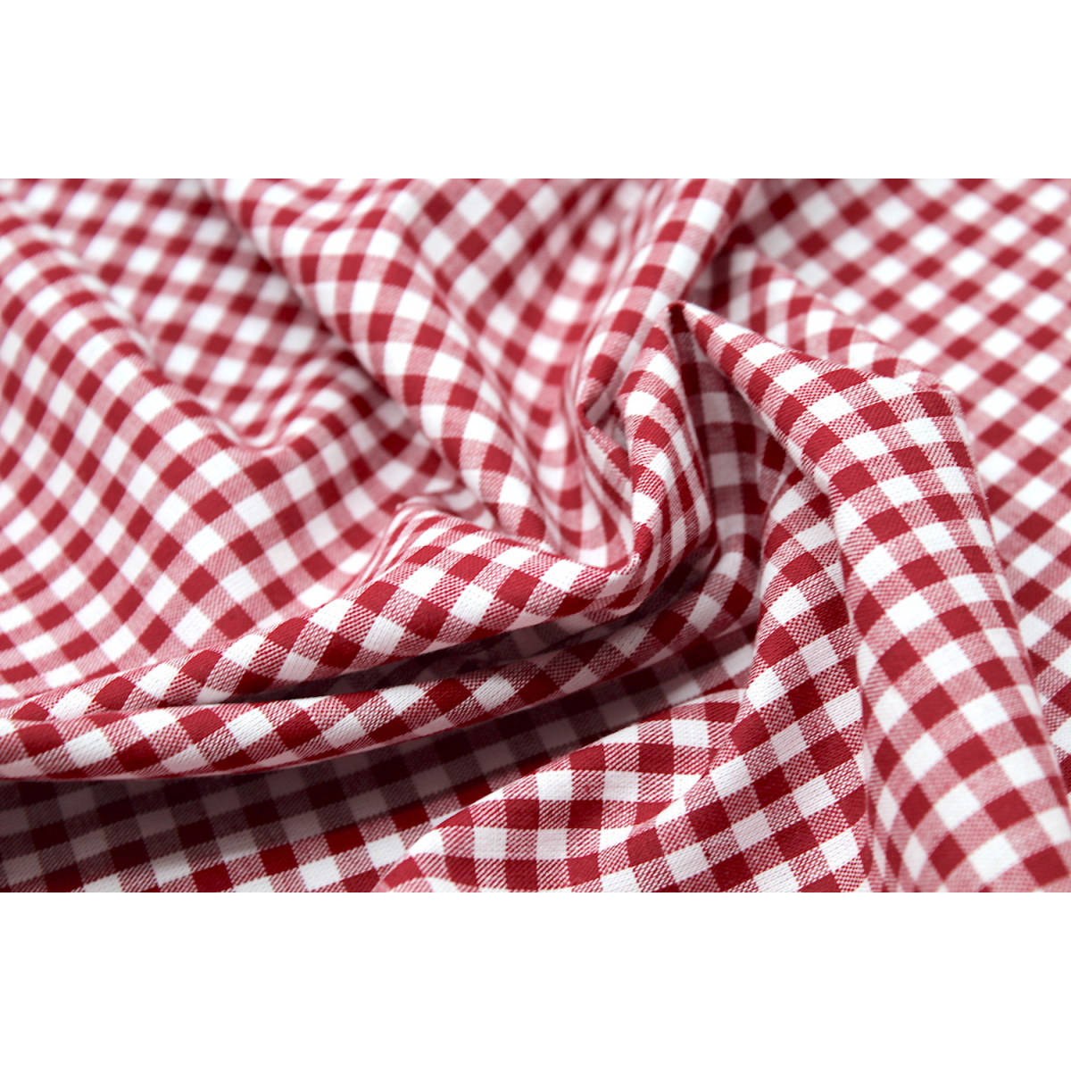 Coton vichy carreaux blanc et bordeaux 5mm Coton vichy carreaux blanc et bordeaux 5mm