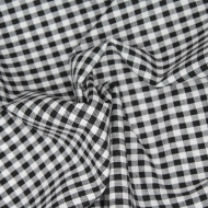 Coton vichy carreaux blanc et noir 5mm