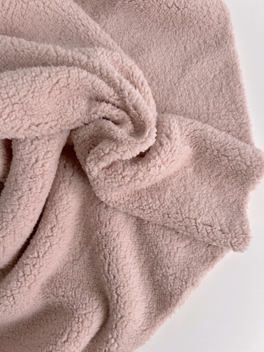 Teddy / moumoute bouclé coloris rose thé