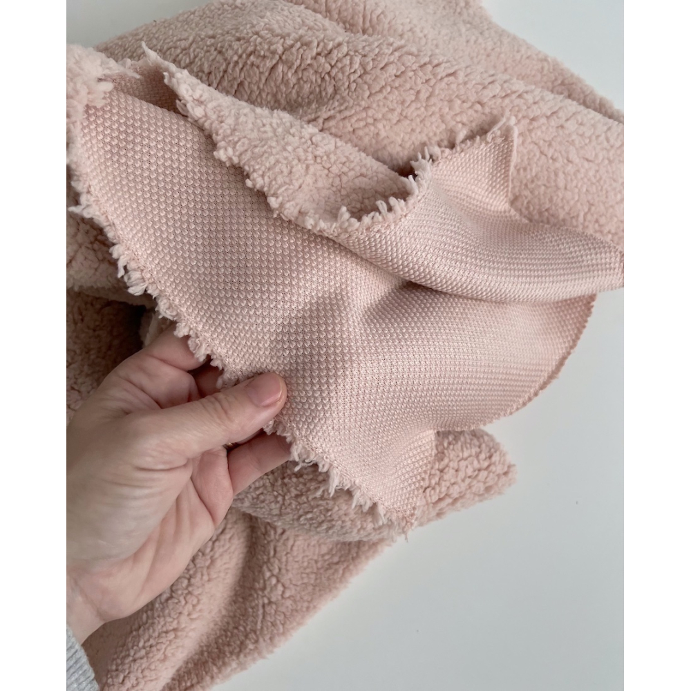 Teddy / moumoute bouclé coloris rose thé