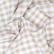 Coton vichy carreaux beige et blanc 10mm