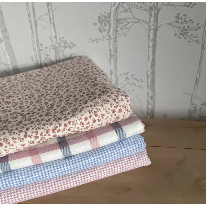 Eden - Coton gratté doux imprimé fleuri argile rose Batikou - 9