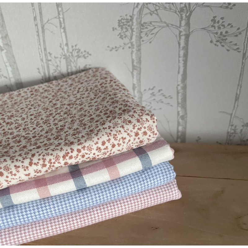 Eden - Coton gratté doux imprimé fleuri argile rose Batikou - 9