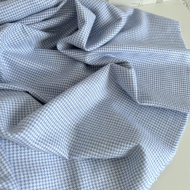 Carlyn - Coton gratté doux tissé coloris pied de poule bleu tendre Batikou - 1