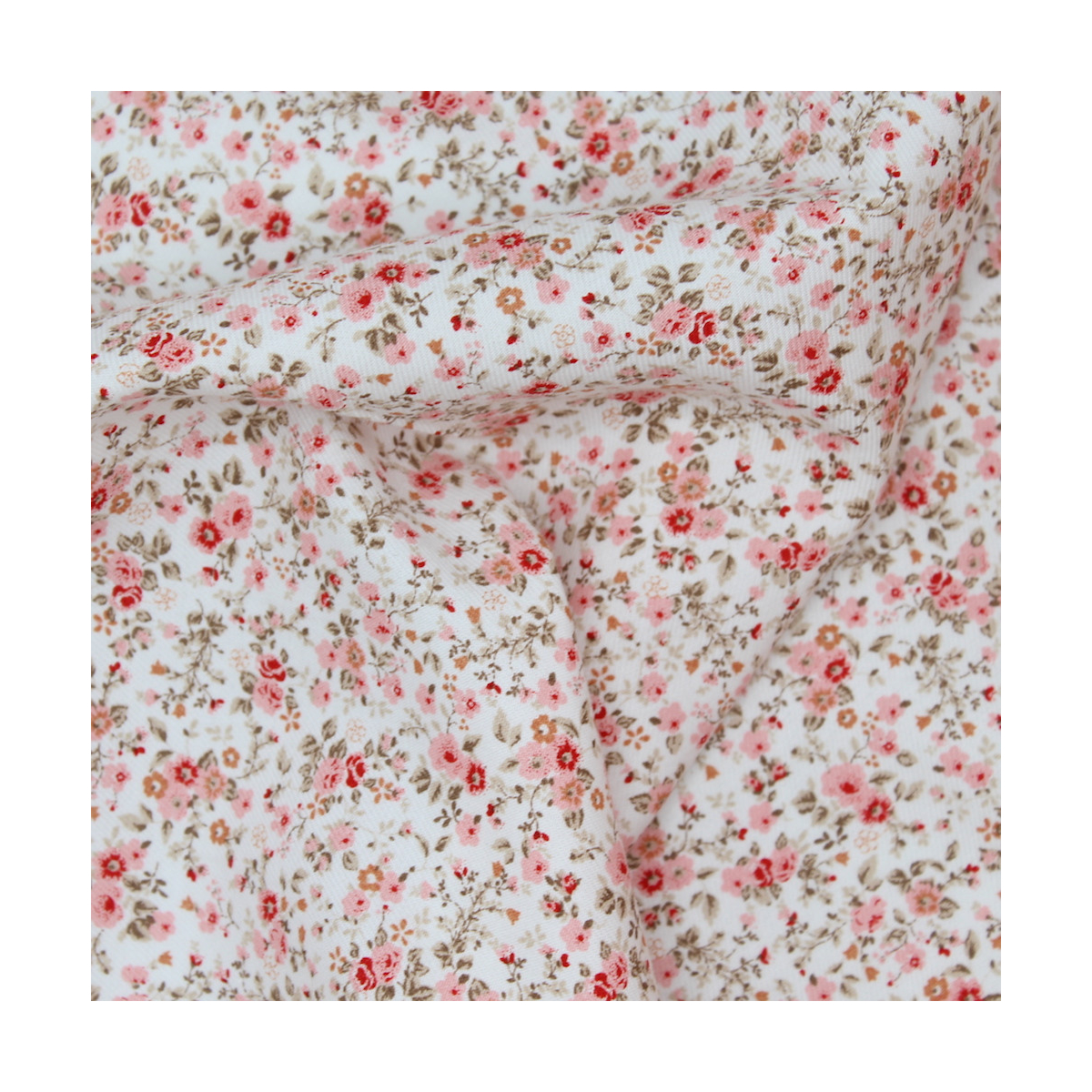 Tissu twill de coton organique imprimé fleuri Tissu twill de coton organique imprimé fleuri