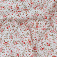 Tissu twill de coton organique imprimé fleuri