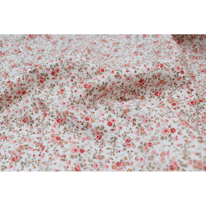 Tissu twill de coton organique imprimé fleuri