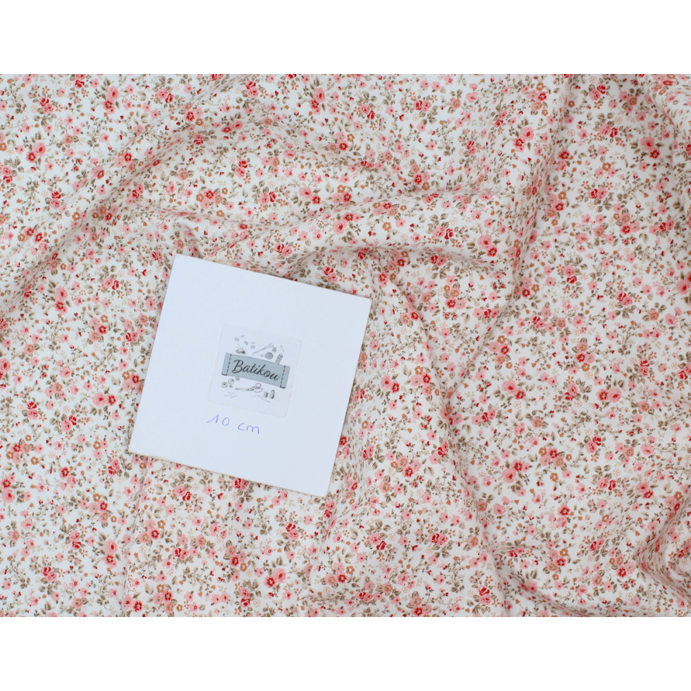 Tissu twill de coton organique imprimé fleuri