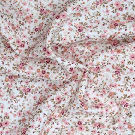 Tissu twill de coton organique imprimé fleuri Tissu twill de coton organique imprimé fleuri