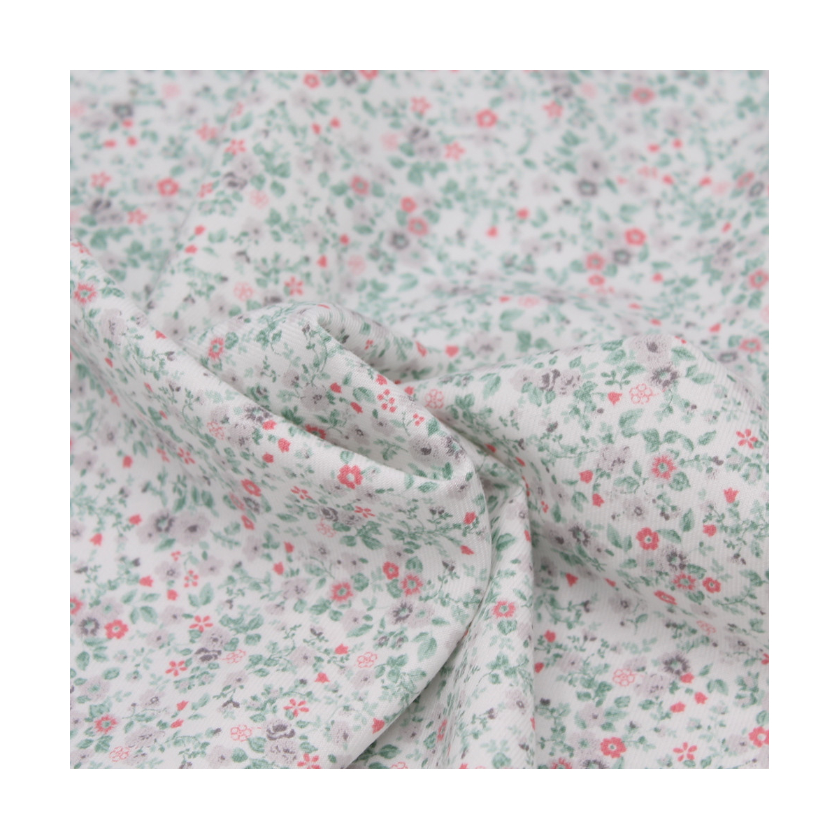 Tissu twill de coton organique imprimé fleuri Tissu twill de coton organique imprimé fleuri
