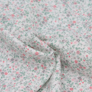 Tissu twill de coton organique imprimé fleuri