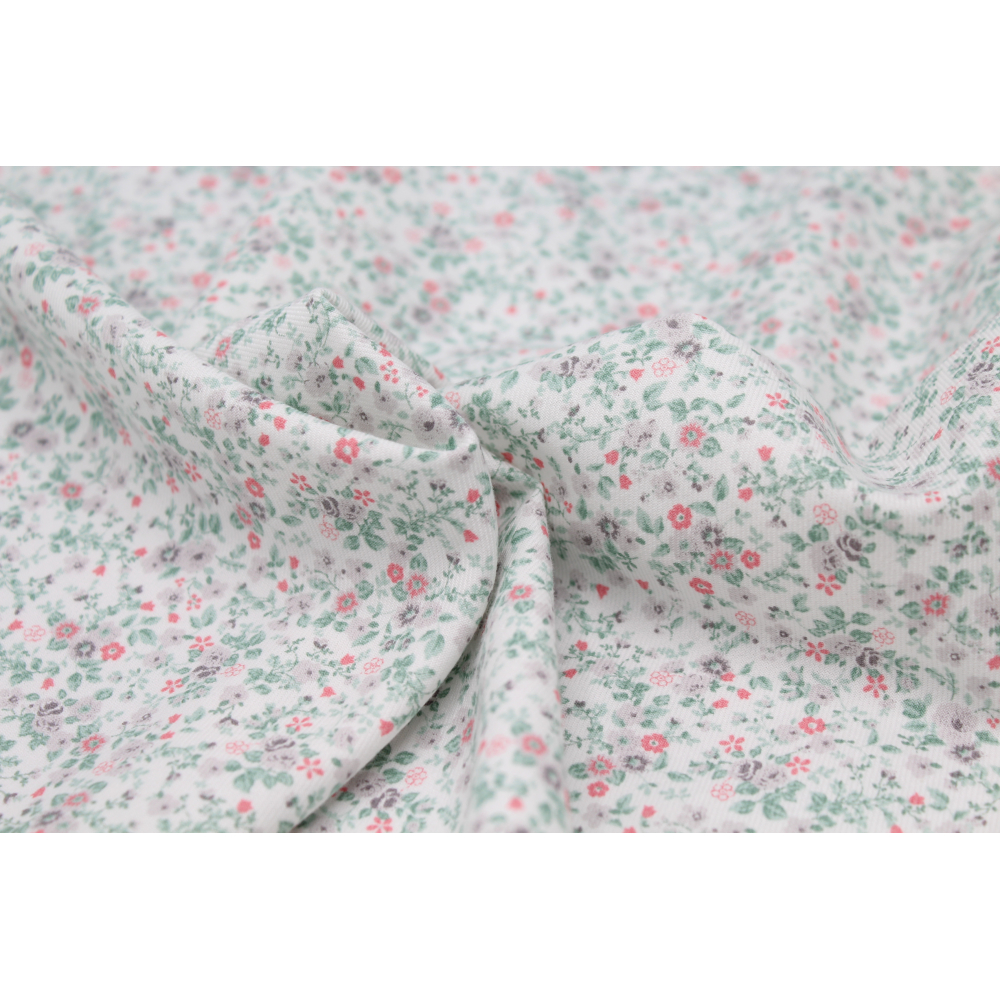 Tissu twill de coton organique imprimé fleuri