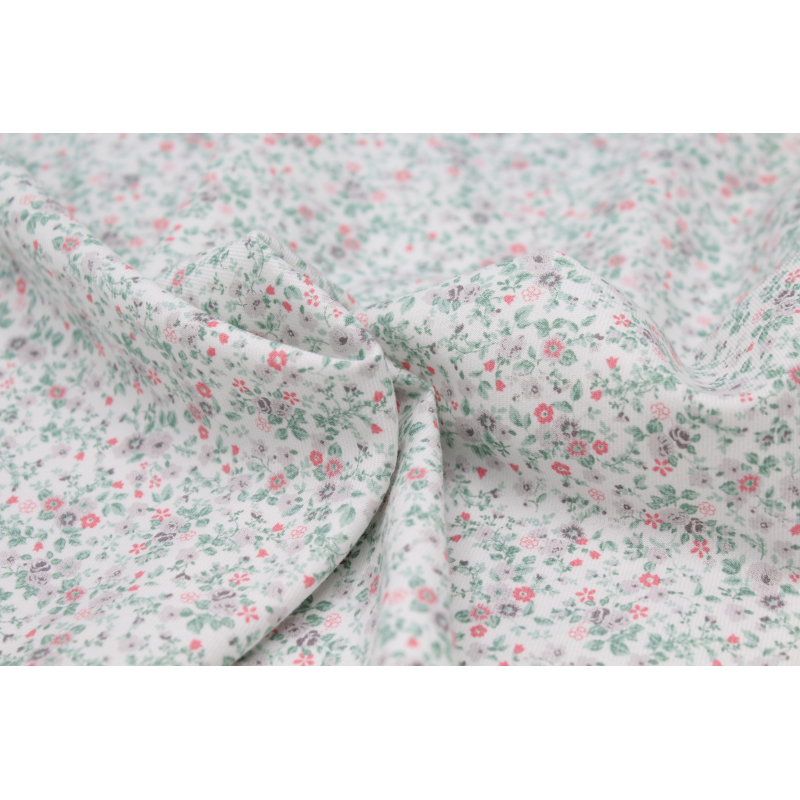 Tissu twill de coton organique imprimé fleuri