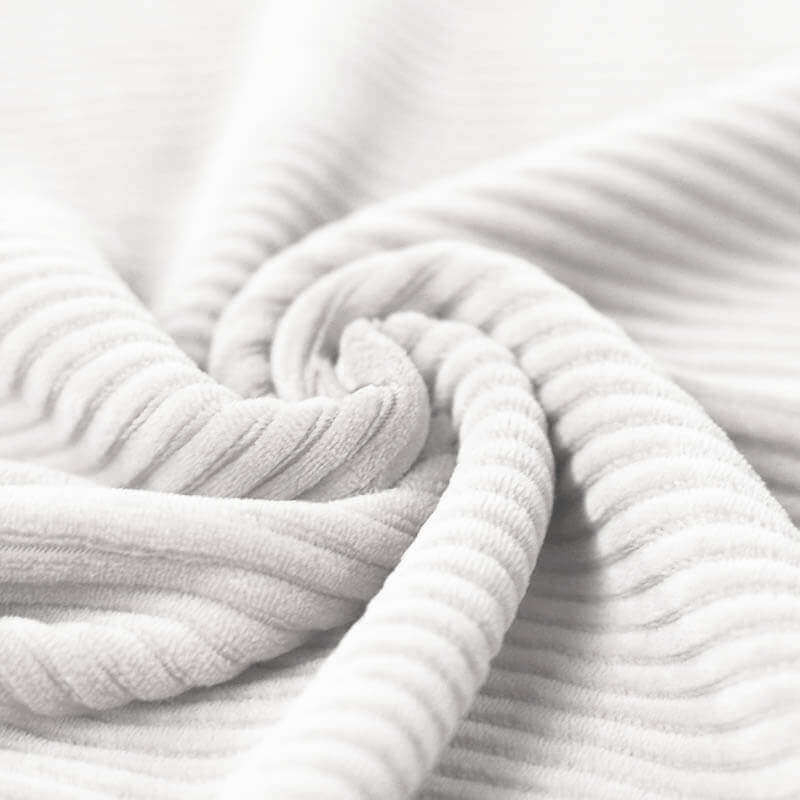 Velours jersey grosses côtes coton coloris lait