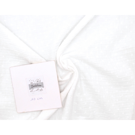 Double gaze de coton BIO plumetis blanc cassé Double gaze de coton BIO plumetis blanc cassé