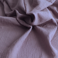 Double gaze de coton BIO plumetis parme