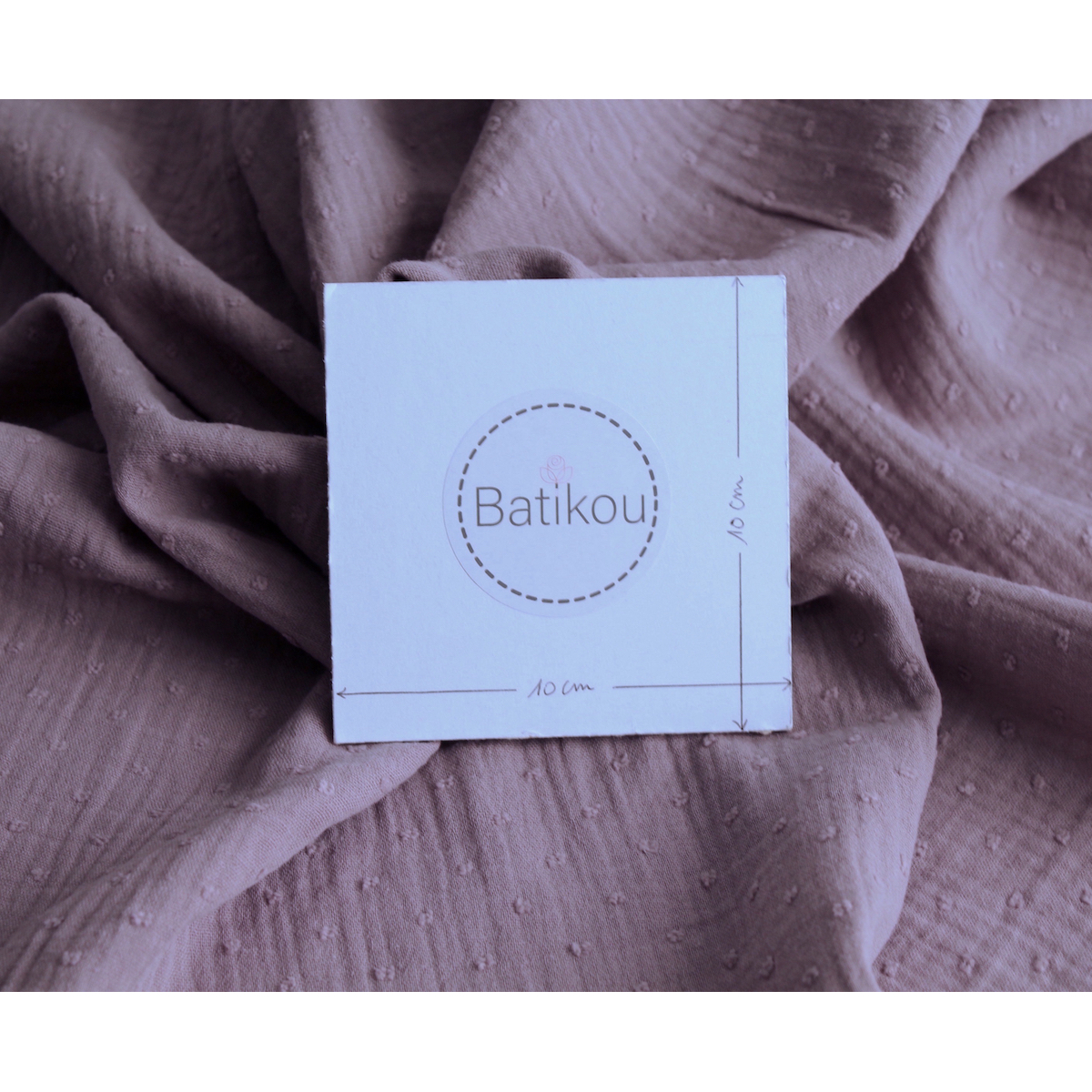 Double gaze de coton BIO plumetis parme