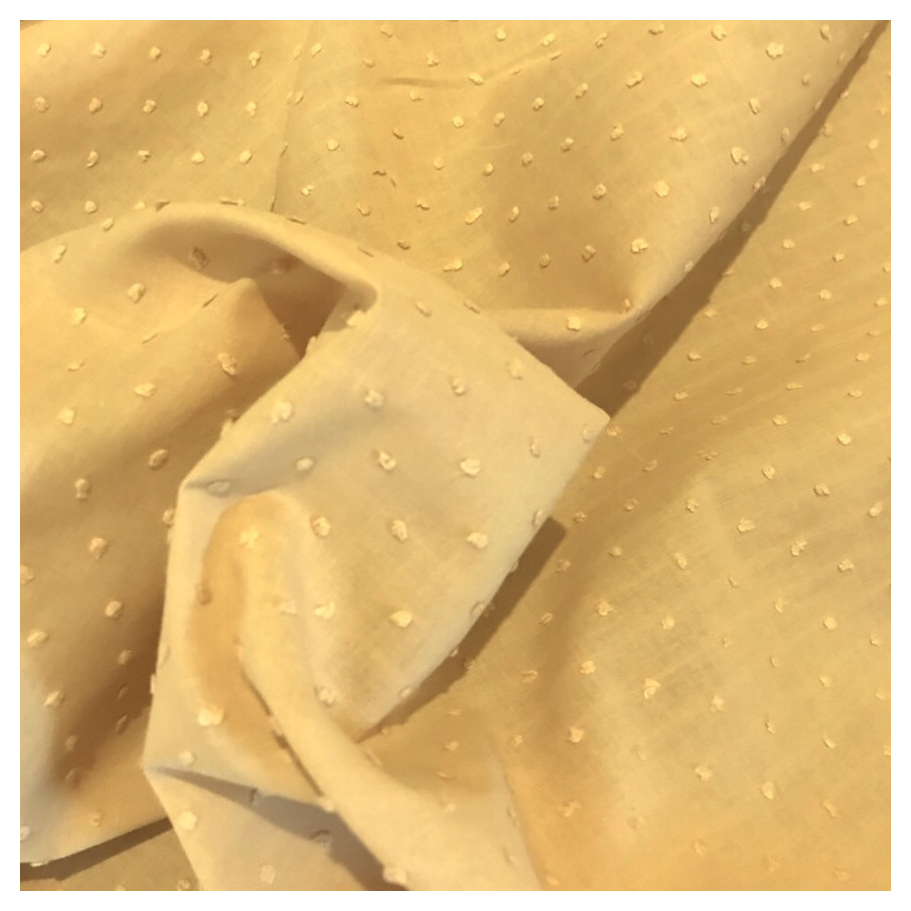 Plumetis de coton coloris Moutarde