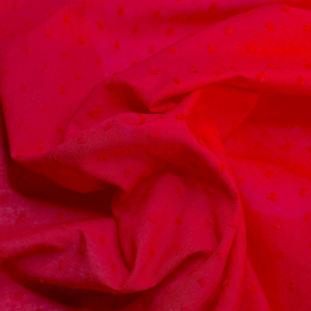 Plumetis de coton coloris Rouge Qualité Oeko-tex - 1 Plumetis de coton coloris Rouge Qualité Oeko-tex - 1
