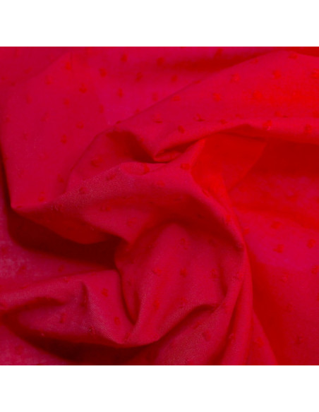 Plumetis de coton coloris Rouge Qualité Oeko-tex - 1