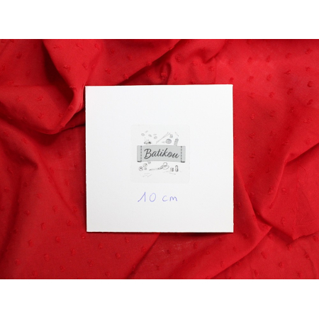 Plumetis de coton coloris Rouge Qualité Oeko-tex - 2 Plumetis de coton coloris Rouge Qualité Oeko-tex - 2