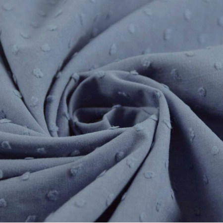 Plumetis de coton coloris bleu jean Plumetis de coton coloris bleu jean