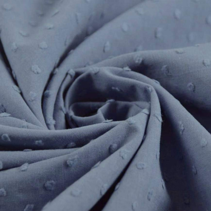 Plumetis de coton coloris bleu jean