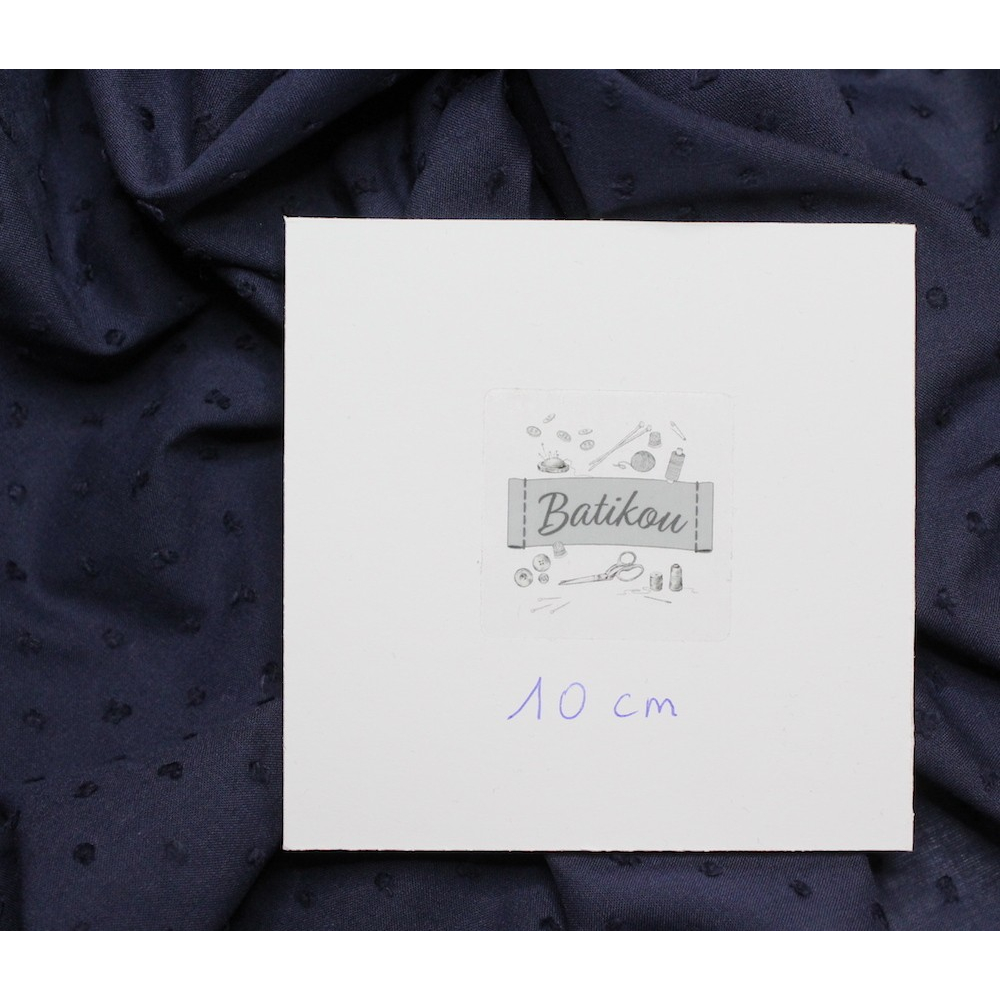 Plumetis de coton coloris bleu marine