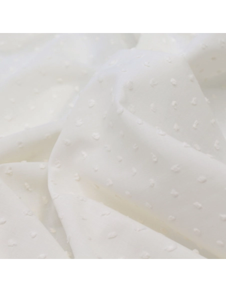 Plumetis de coton coloris écru