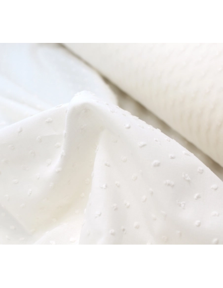 Plumetis de coton coloris écru