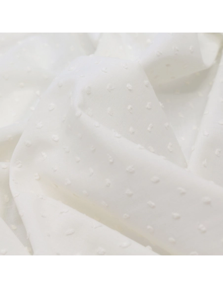 Plumetis de coton coloris écru