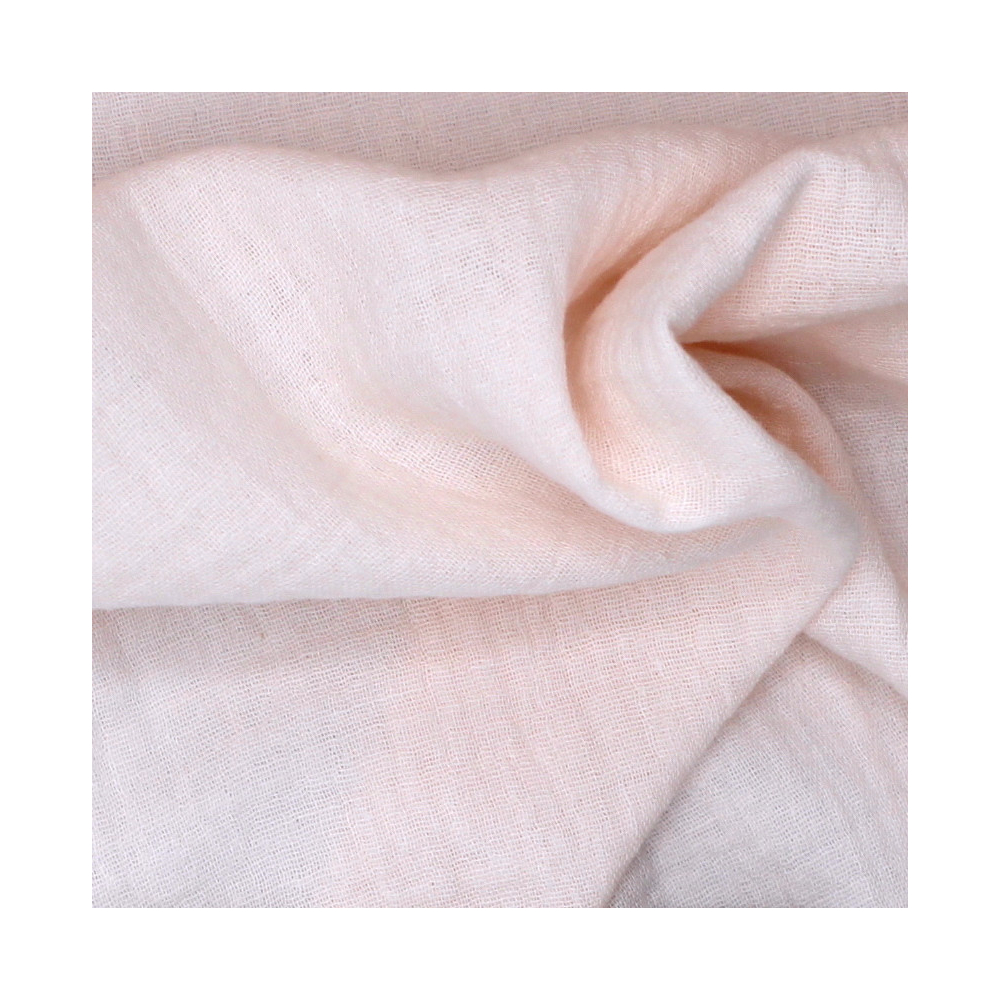 Double gaze de coton BIO unie rose poudrée