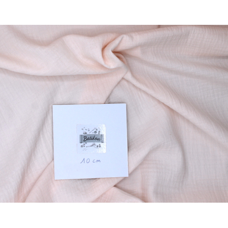 Double gaze de coton BIO unie rose poudrée Double gaze de coton BIO unie rose poudrée