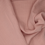 Double gaze de coton BIO unie rose pétale