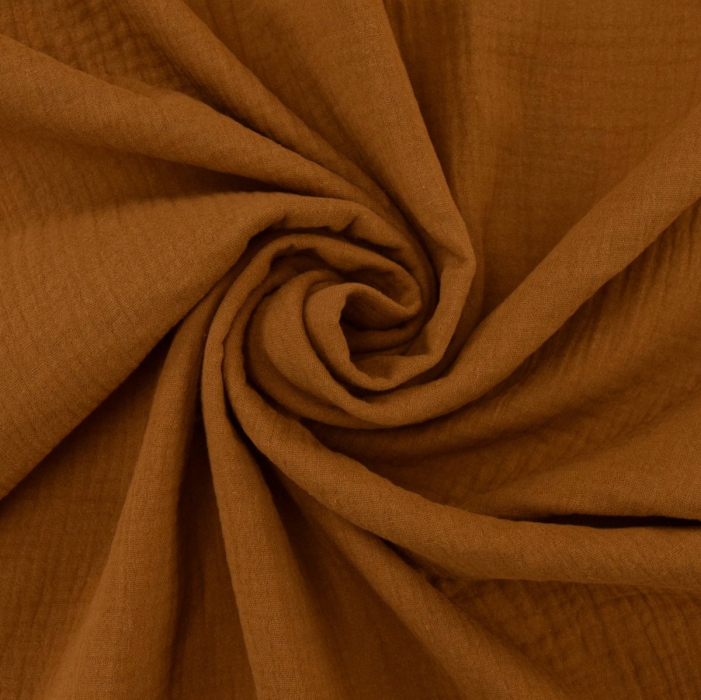 Double gaze de coton BIO unie écureuil