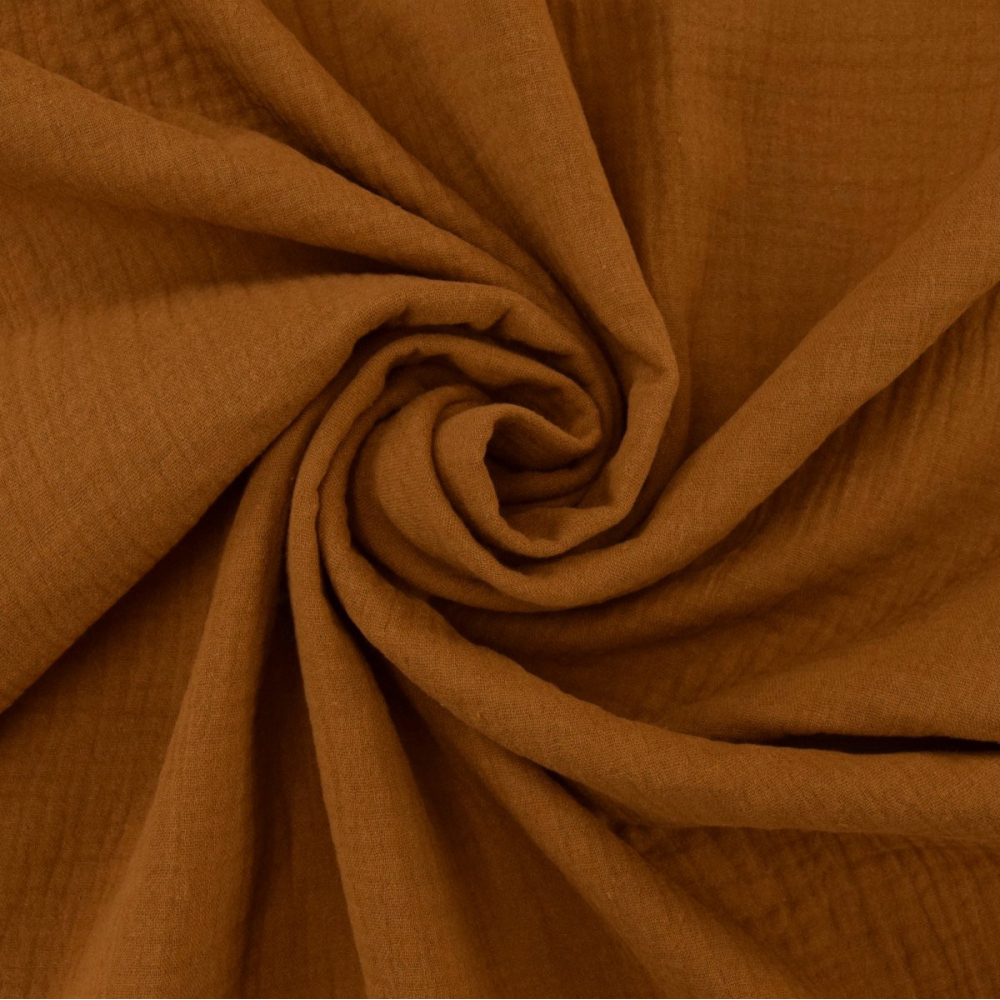 Double gaze de coton BIO unie écureuil